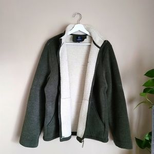 Reitmans Fleece Sherpa Jacket Size Large in Gray